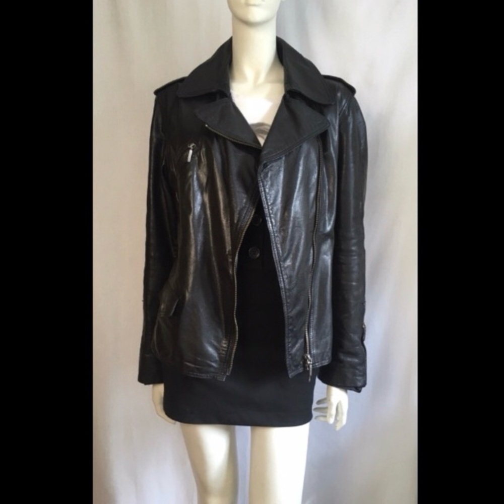 Alberta Ferretti Black Leather Jacket